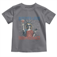 Funny Bitches Love Independence 4th Of July Toddler T Shirt Retro Statue Of Liberty - Wonder Print Shop
