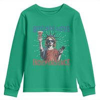 Funny Bitches Love Independence 4th Of July Youth Sweatshirt Retro Statue Of Liberty - Wonder Print Shop