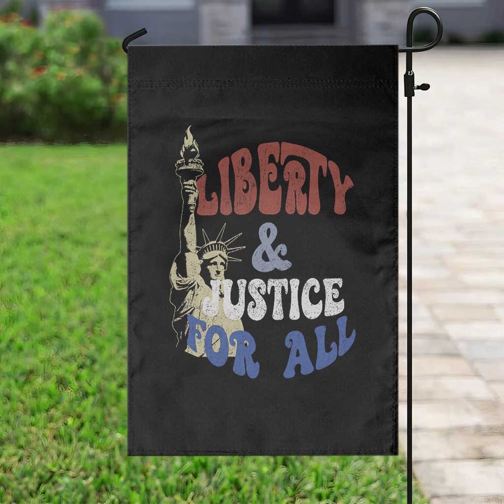 Funny 4th of July Liberty And Justice For All Garden Flag Statue Of Liberty - Wonder Print Shop