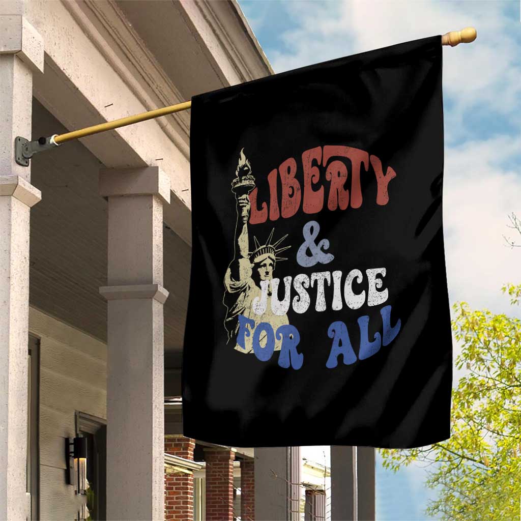 Funny 4th of July Liberty And Justice For All Garden Flag Statue Of Liberty - Wonder Print Shop