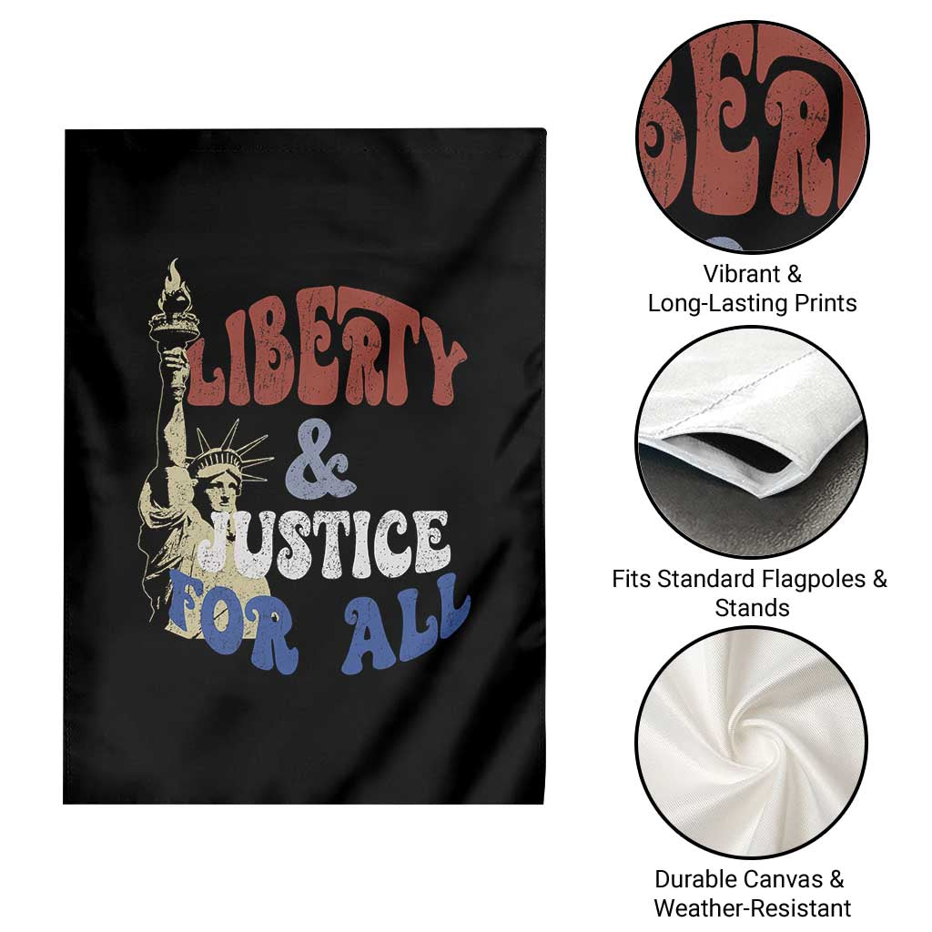 Funny 4th of July Liberty And Justice For All Garden Flag Statue Of Liberty - Wonder Print Shop