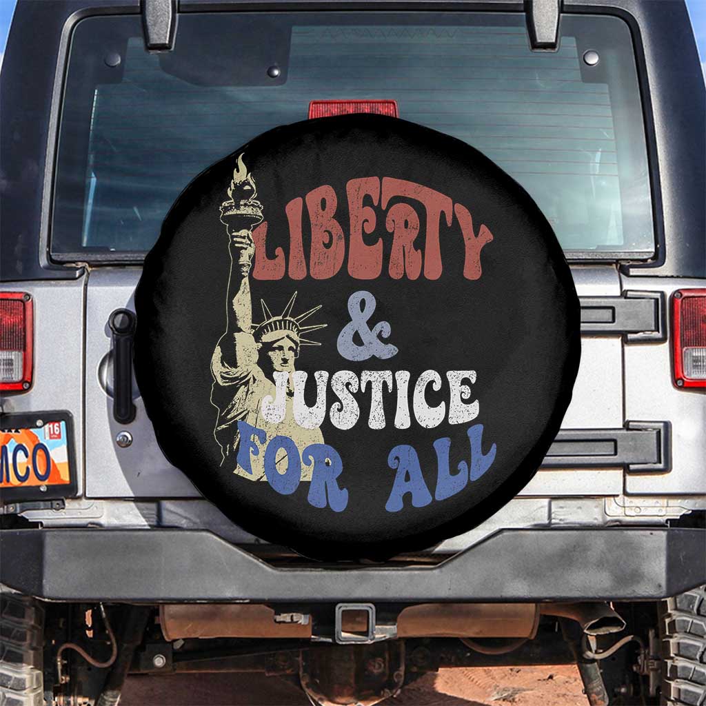 Funny 4th of July Liberty And Justice For All Spare Tire Cover Statue Of Liberty - Wonder Print Shop