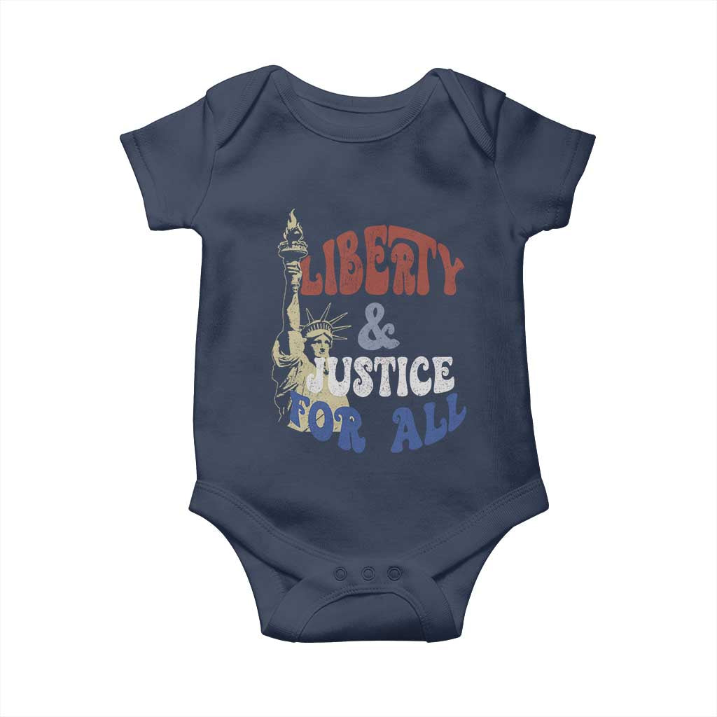 Funny 4th of July Liberty And Justice For All Baby Onesie Statue Of Liberty - Wonder Print Shop