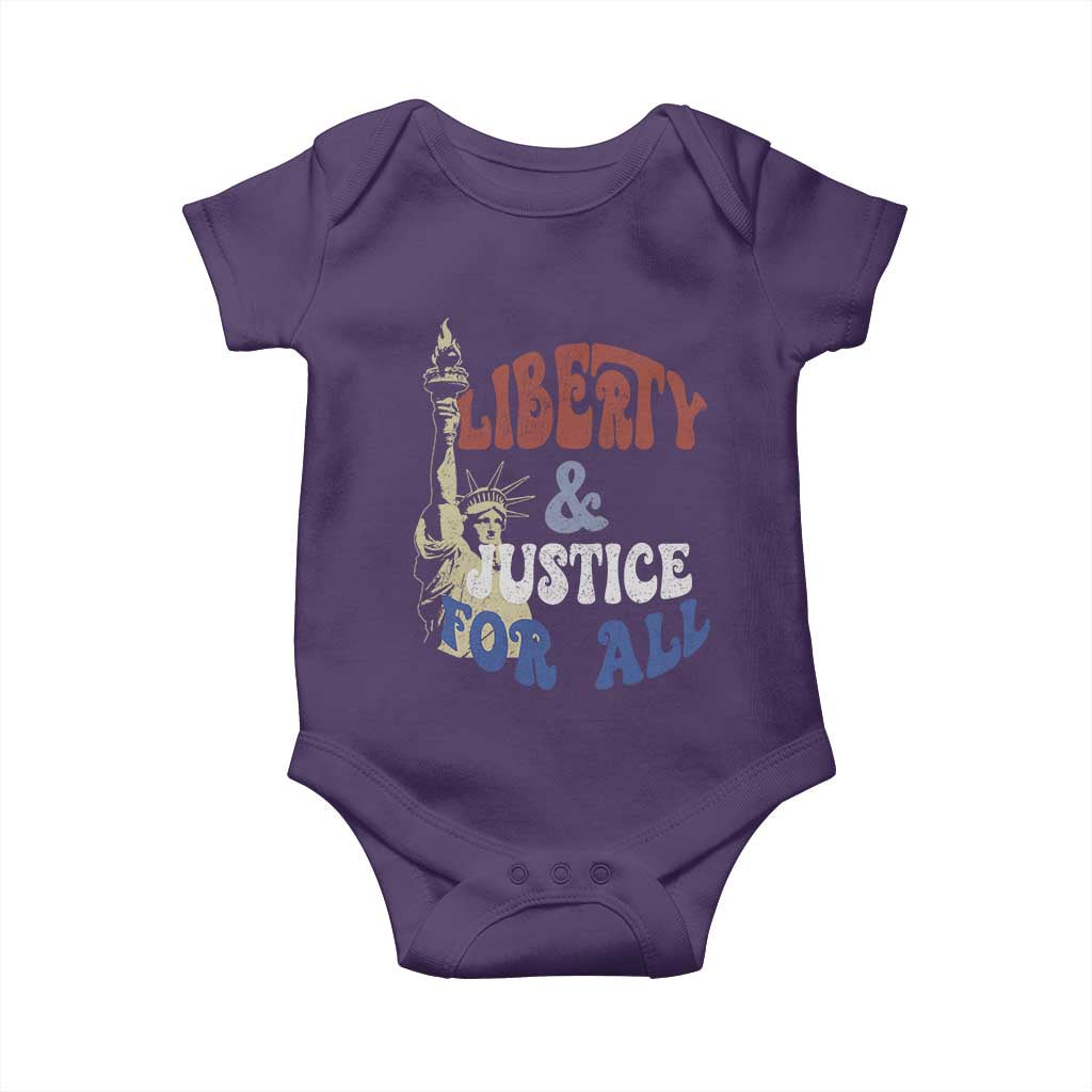 Funny 4th of July Liberty And Justice For All Baby Onesie Statue Of Liberty - Wonder Print Shop