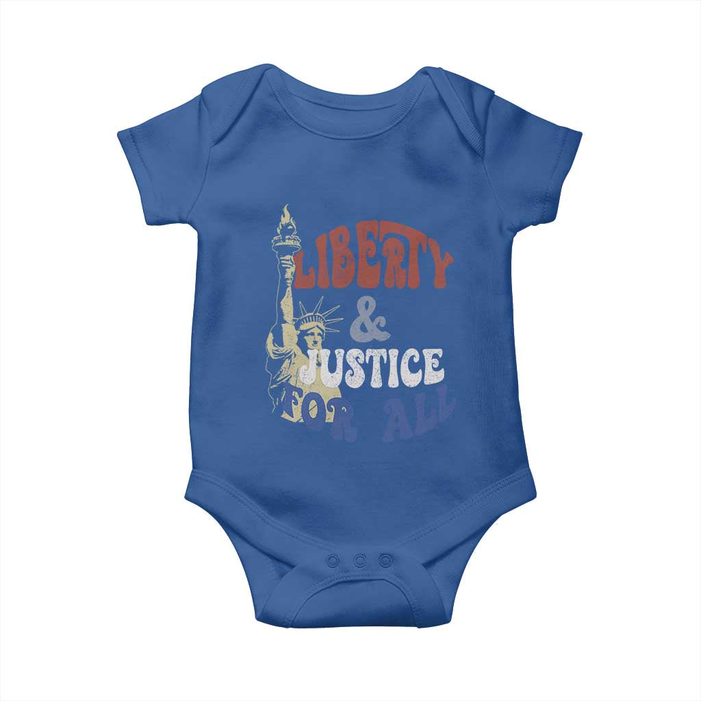 Funny 4th of July Liberty And Justice For All Baby Onesie Statue Of Liberty - Wonder Print Shop