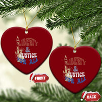 Funny 4th of July Liberty And Justice For All Ceramic Ornament Statue Of Liberty - Wonder Print Shop