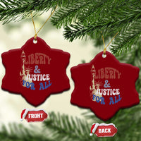 Funny 4th of July Liberty And Justice For All Ceramic Ornament Statue Of Liberty - Wonder Print Shop