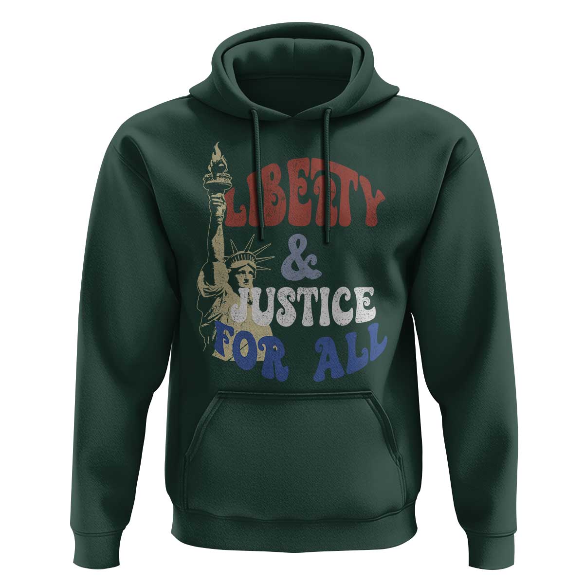 Funny 4th of July Liberty And Justice For All Hoodie Statue Of Liberty - Wonder Print Shop
