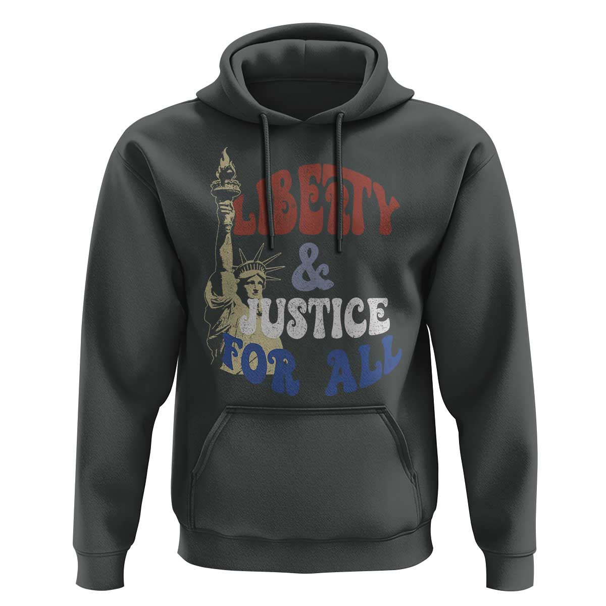 Funny 4th of July Liberty And Justice For All Hoodie Statue Of Liberty - Wonder Print Shop