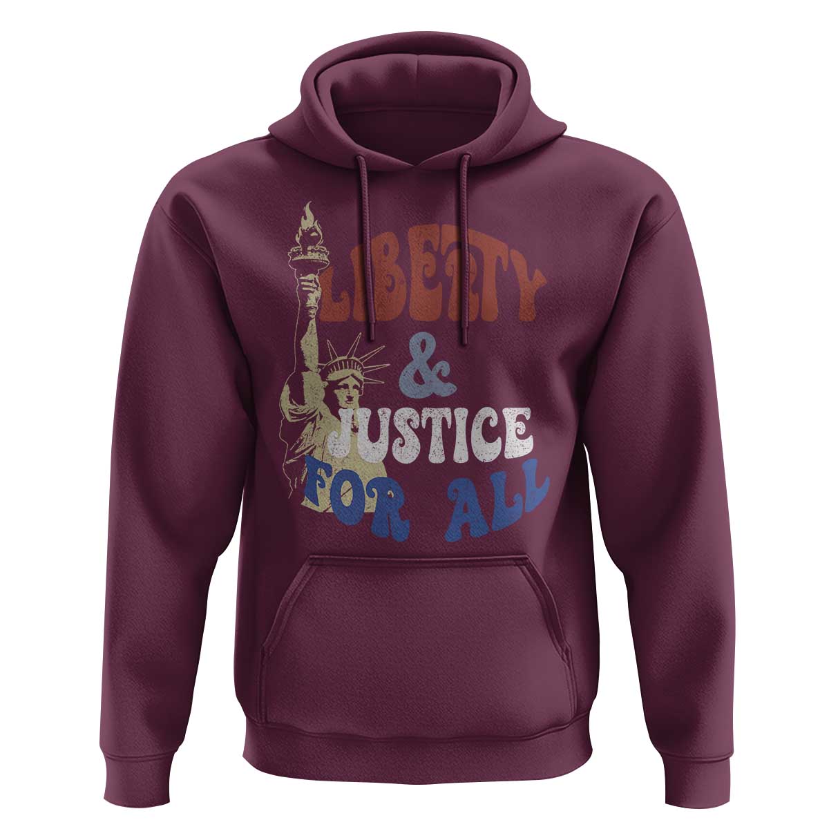 Funny 4th of July Liberty And Justice For All Hoodie Statue Of Liberty - Wonder Print Shop