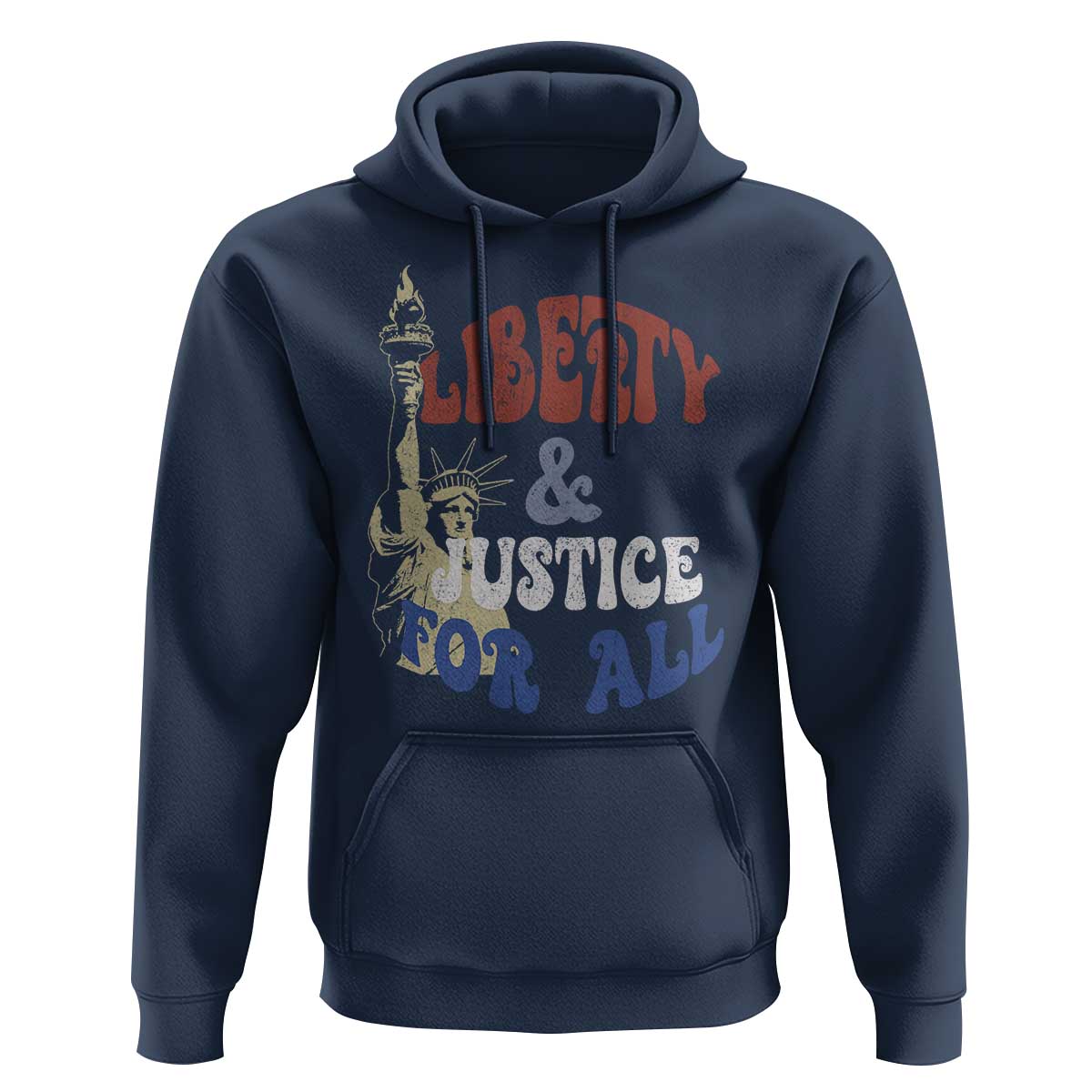 Funny 4th of July Liberty And Justice For All Hoodie Statue Of Liberty - Wonder Print Shop