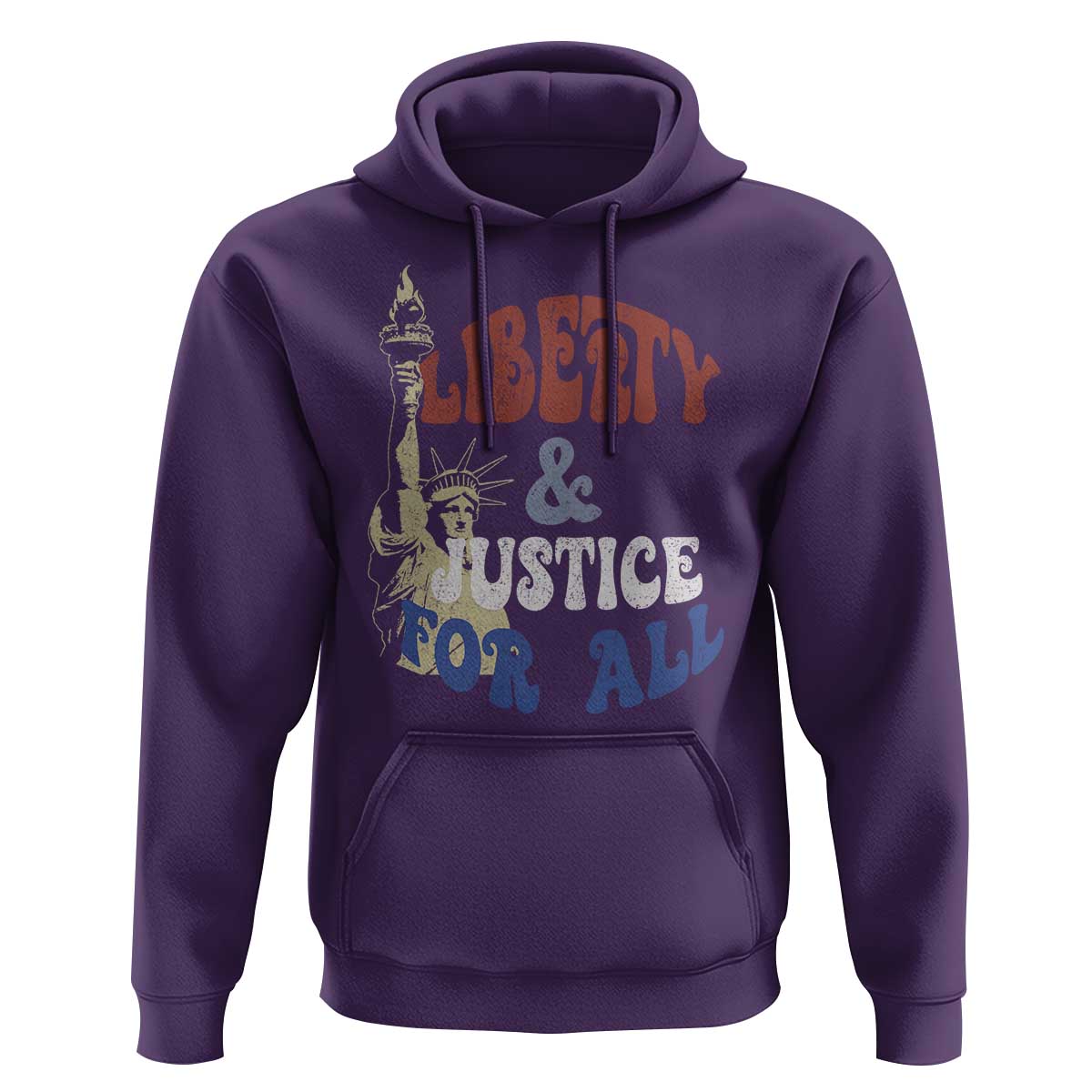 Funny 4th of July Liberty And Justice For All Hoodie Statue Of Liberty - Wonder Print Shop