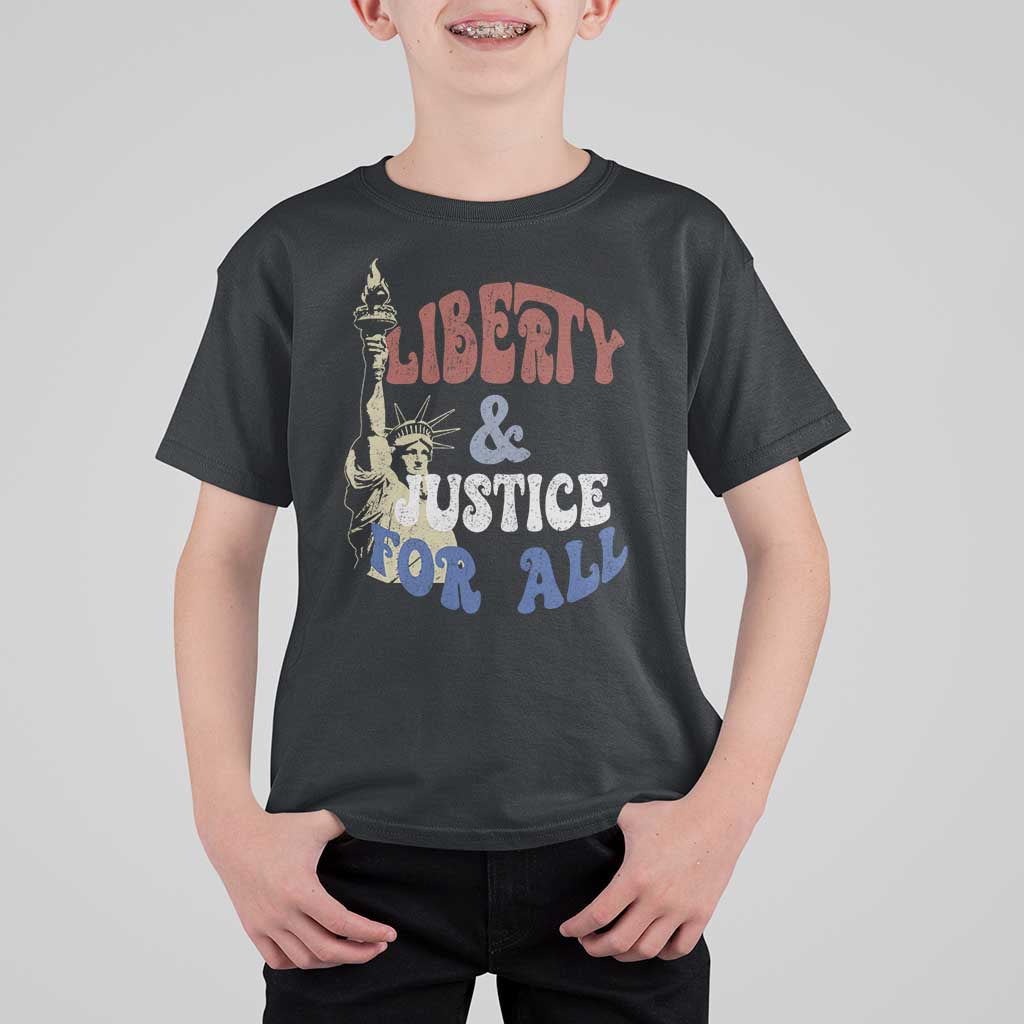 Funny 4th of July Liberty And Justice For All T Shirt For Kid Statue Of Liberty - Wonder Print Shop