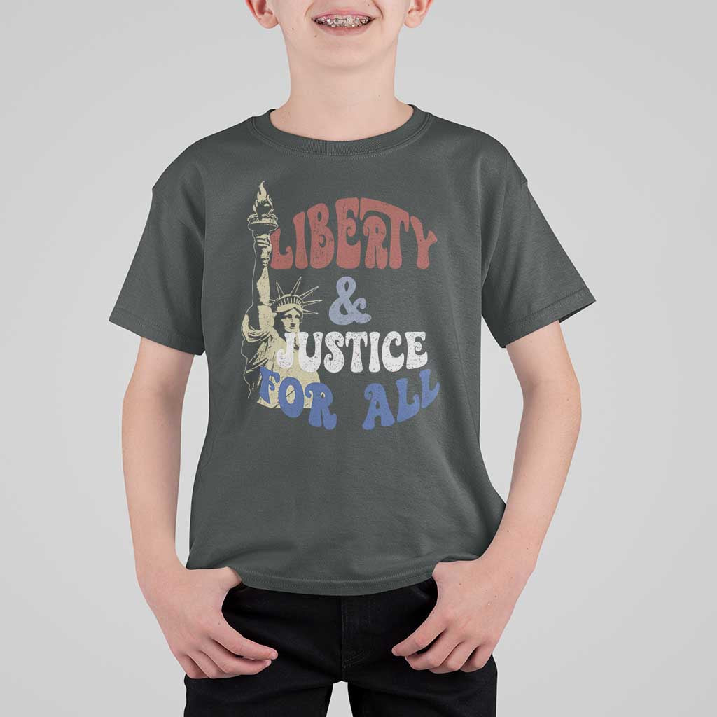 Funny 4th of July Liberty And Justice For All T Shirt For Kid Statue Of Liberty - Wonder Print Shop