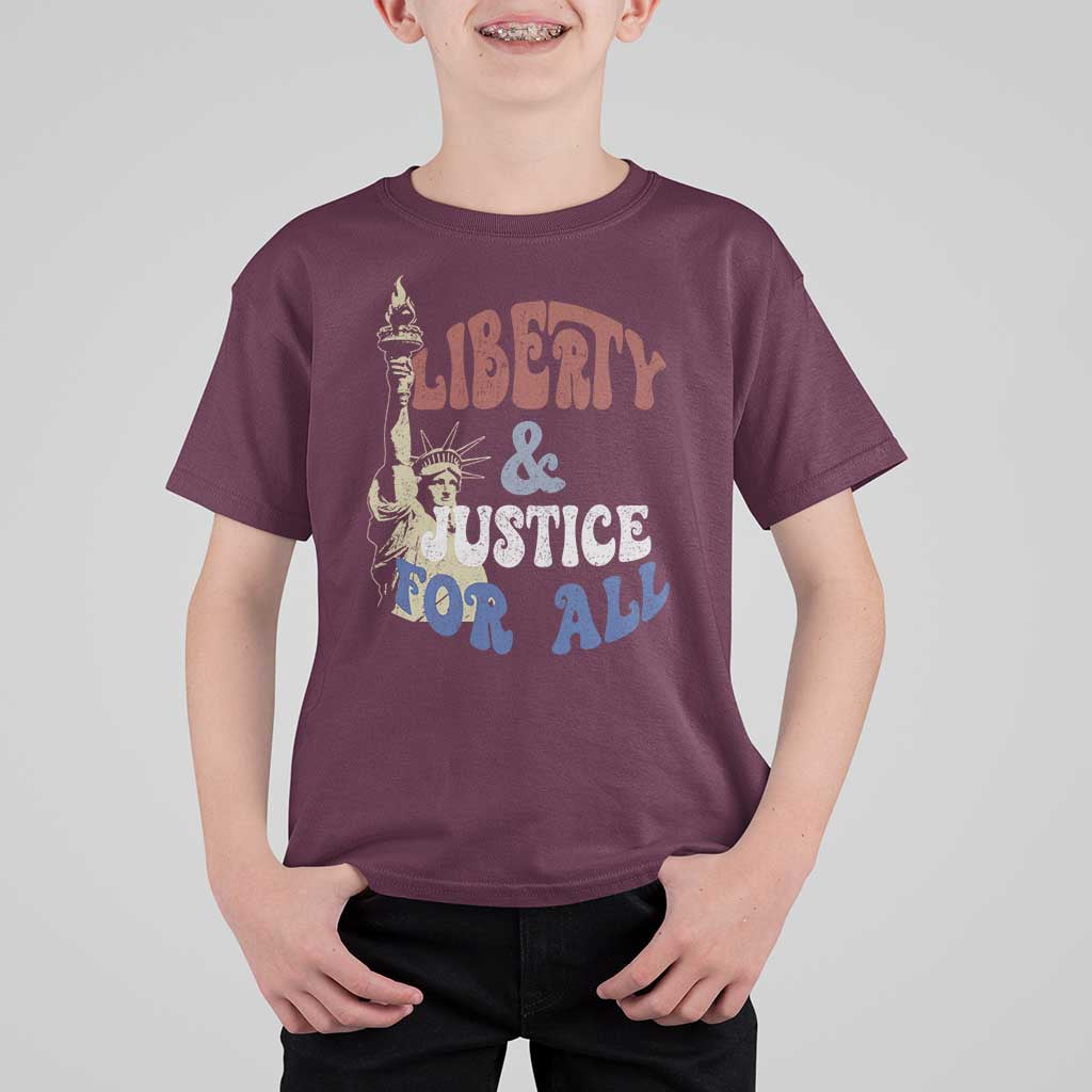 Funny 4th of July Liberty And Justice For All T Shirt For Kid Statue Of Liberty - Wonder Print Shop