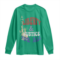Funny 4th of July Liberty And Justice For All Long Sleeve Shirt Statue Of Liberty - Wonder Print Shop