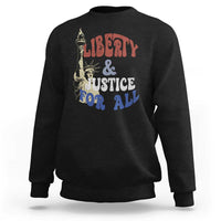 Funny 4th of July Liberty And Justice For All Sweatshirt Statue Of Liberty - Wonder Print Shop