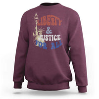 Funny 4th of July Liberty And Justice For All Sweatshirt Statue Of Liberty - Wonder Print Shop