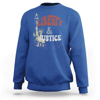 Funny 4th of July Liberty And Justice For All Sweatshirt Statue Of Liberty - Wonder Print Shop