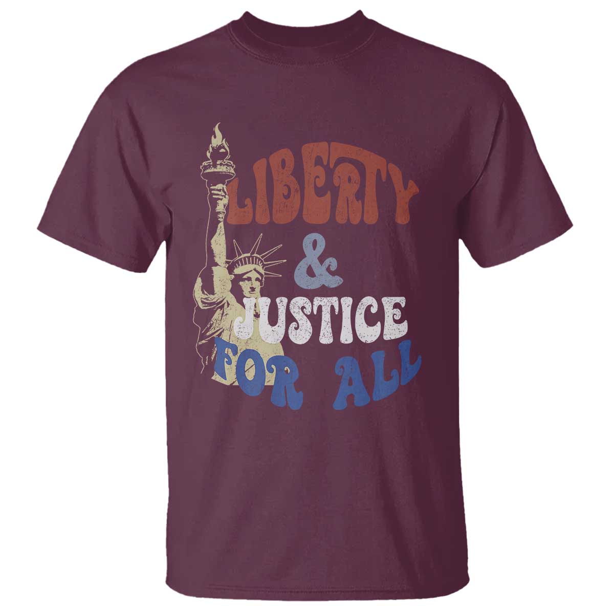 Funny 4th of July Liberty And Justice For All T Shirt Statue Of Liberty - Wonder Print Shop