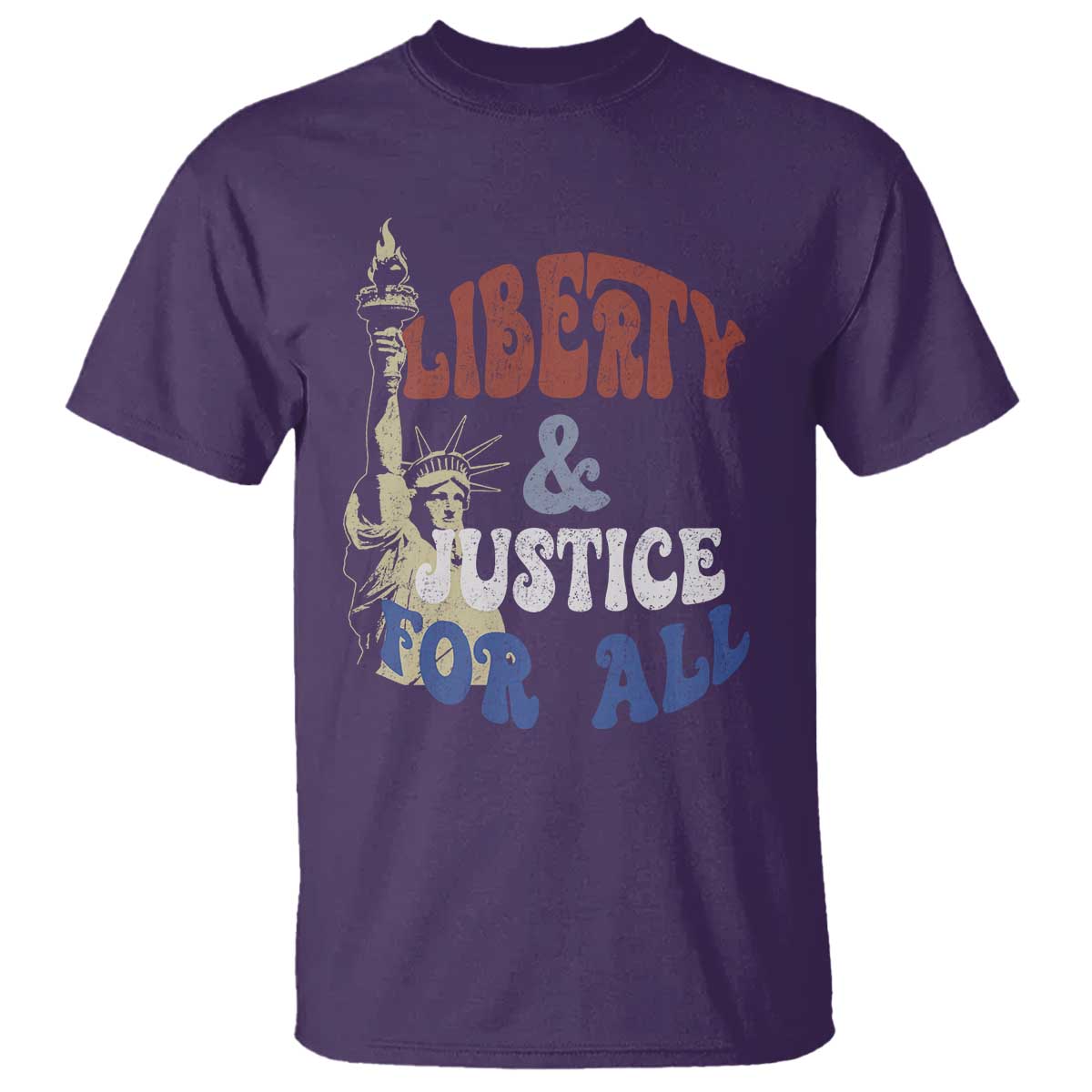 Funny 4th of July Liberty And Justice For All T Shirt Statue Of Liberty - Wonder Print Shop