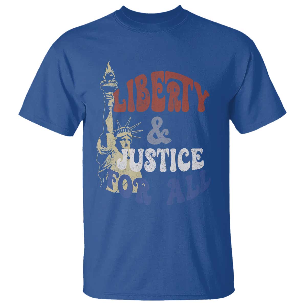 Funny 4th of July Liberty And Justice For All T Shirt Statue Of Liberty - Wonder Print Shop