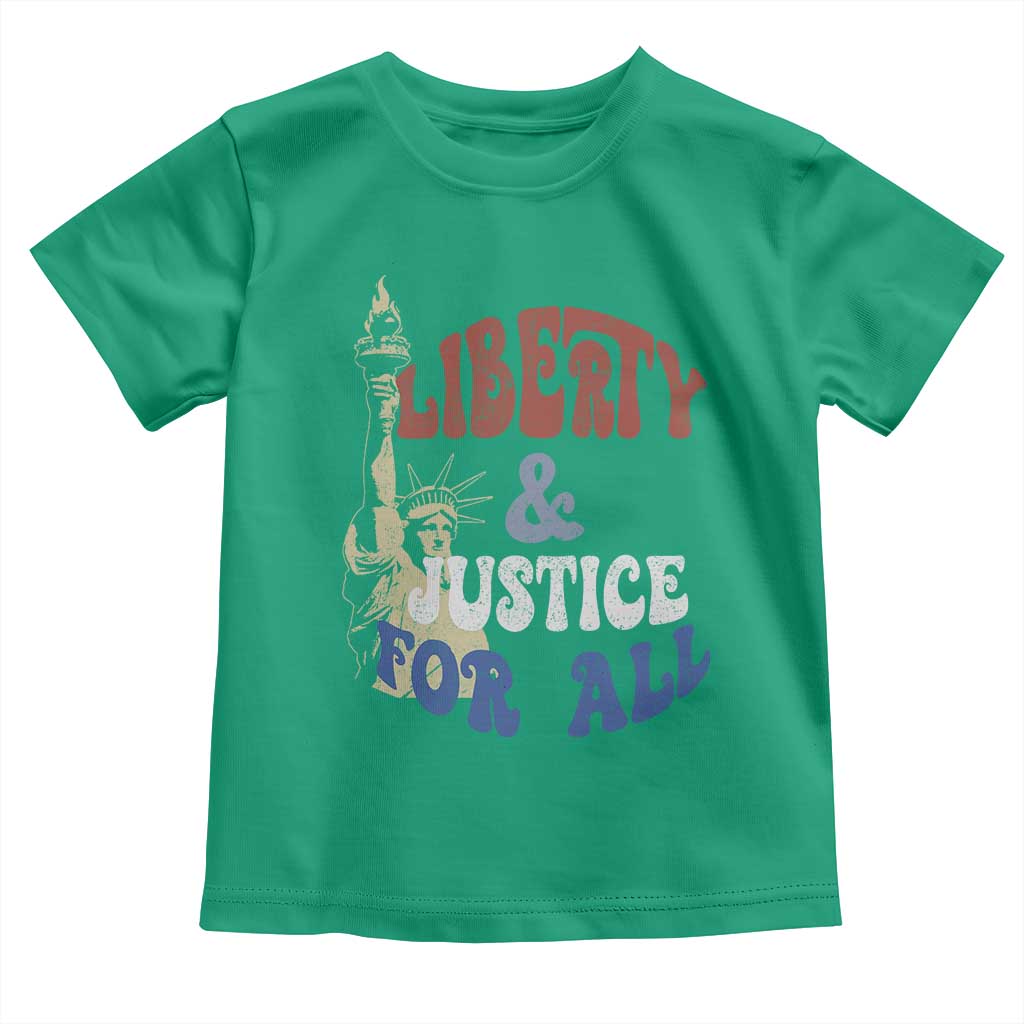 Funny 4th of July Liberty And Justice For All Toddler T Shirt Statue Of Liberty - Wonder Print Shop
