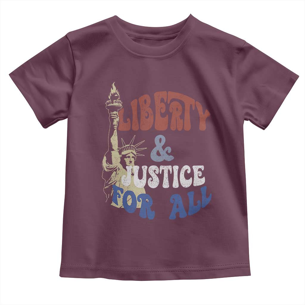 Funny 4th of July Liberty And Justice For All Toddler T Shirt Statue Of Liberty - Wonder Print Shop