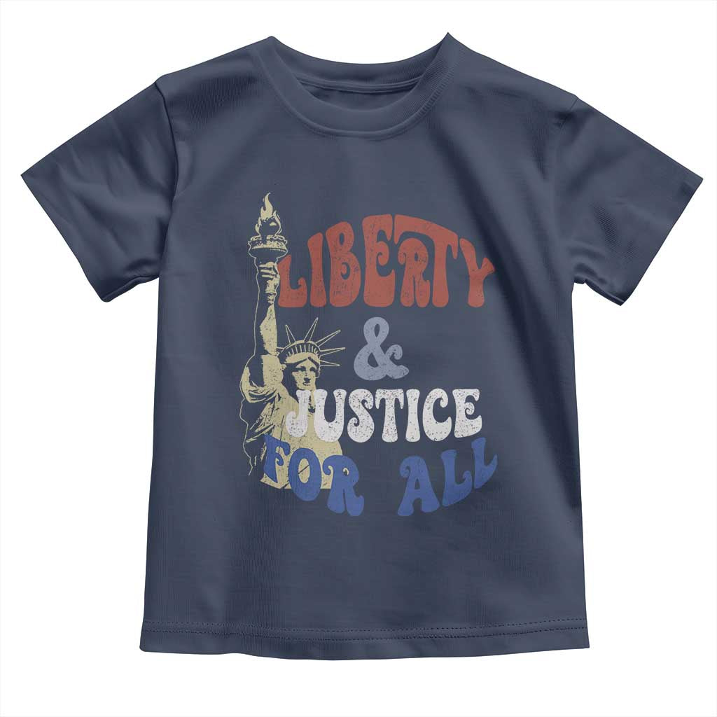 Funny 4th of July Liberty And Justice For All Toddler T Shirt Statue Of Liberty - Wonder Print Shop