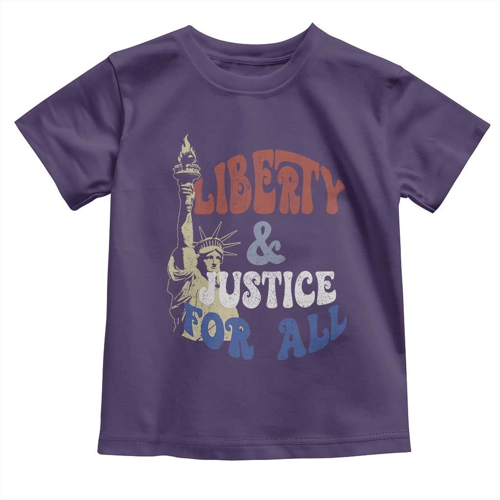 Funny 4th of July Liberty And Justice For All Toddler T Shirt Statue Of Liberty - Wonder Print Shop