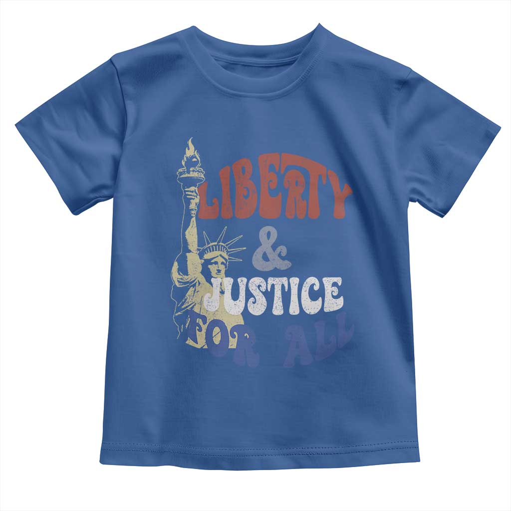 Funny 4th of July Liberty And Justice For All Toddler T Shirt Statue Of Liberty - Wonder Print Shop