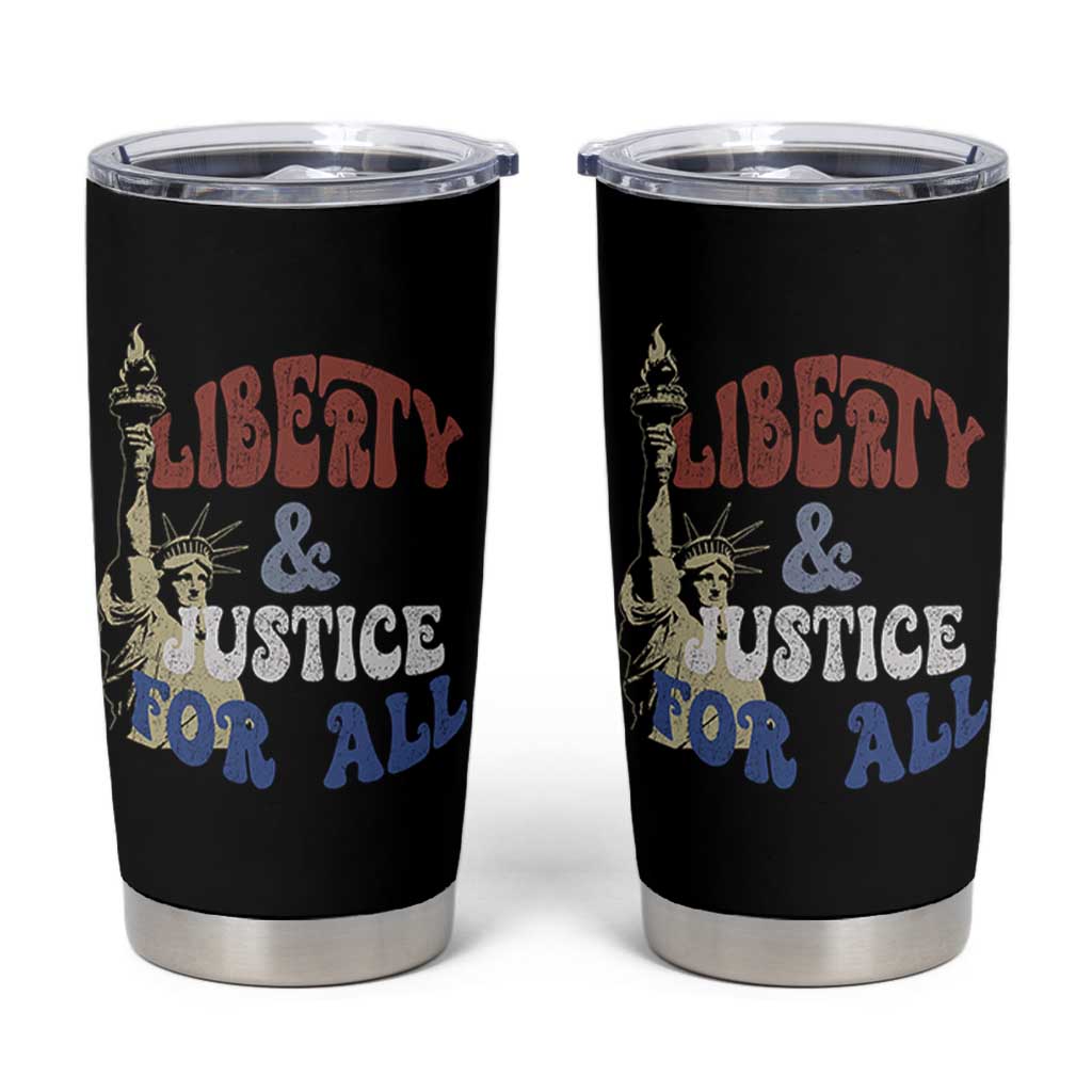 Funny 4th of July Liberty And Justice For All Tumbler Cup Statue Of Liberty - Wonder Print Shop