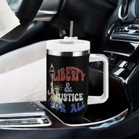Funny 4th of July Liberty And Justice For All Tumbler With Handle Statue Of Liberty - Wonder Print Shop