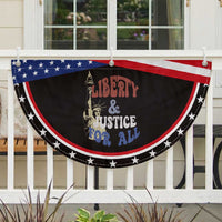 Funny 4th of July Liberty And Justice For All Patriotic Fan Flag Statue Of Liberty