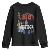 Funny 4th of July Liberty And Justice For All Youth Sweatshirt Statue Of Liberty - Wonder Print Shop