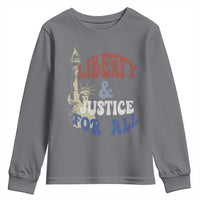 Funny 4th of July Liberty And Justice For All Youth Sweatshirt Statue Of Liberty - Wonder Print Shop