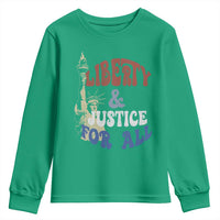 Funny 4th of July Liberty And Justice For All Youth Sweatshirt Statue Of Liberty - Wonder Print Shop