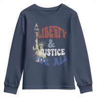 Funny 4th of July Liberty And Justice For All Youth Sweatshirt Statue Of Liberty - Wonder Print Shop