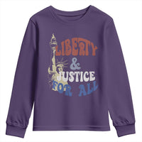 Funny 4th of July Liberty And Justice For All Youth Sweatshirt Statue Of Liberty - Wonder Print Shop