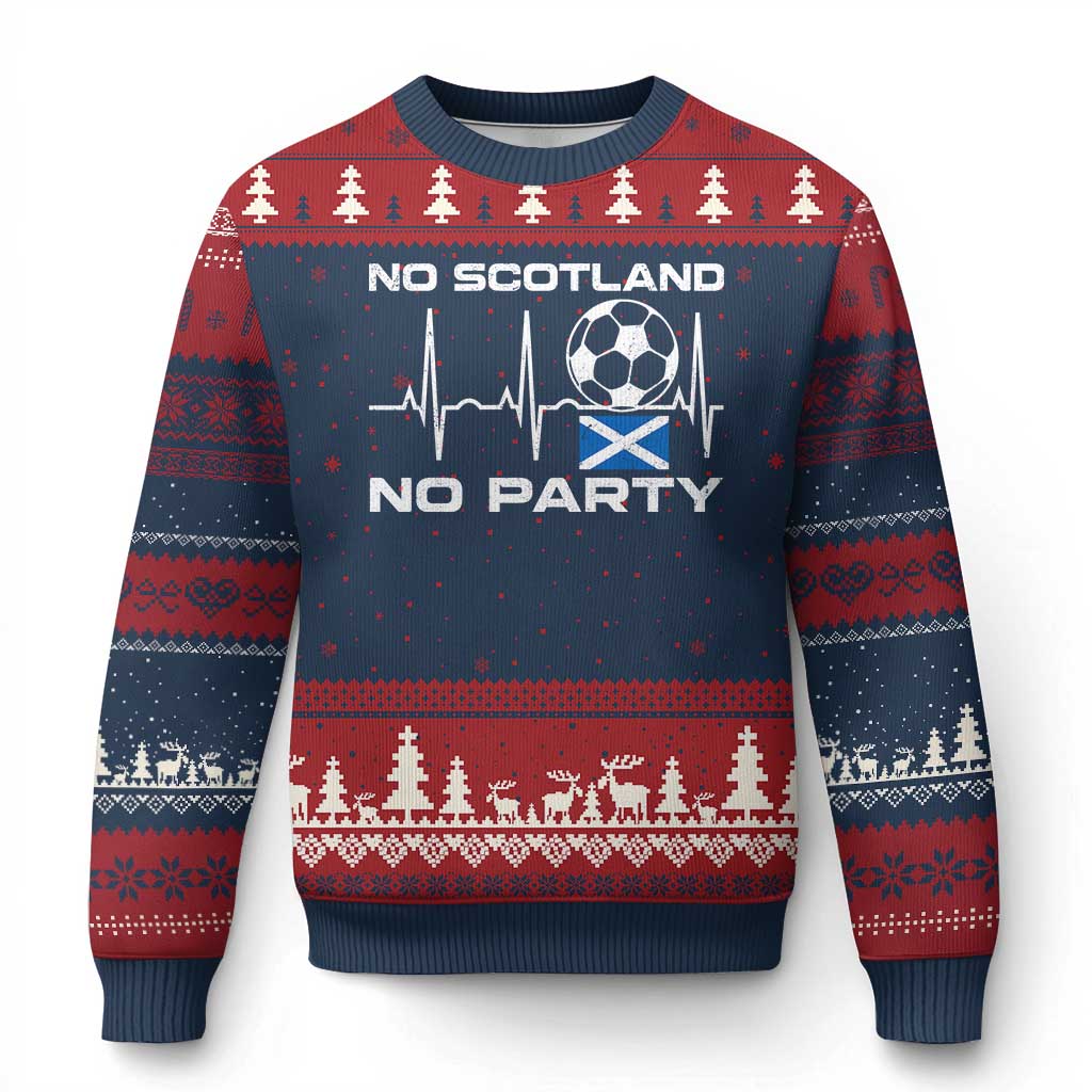No Scotland No Party Ugly Christmas Sweater Scotland Football Proud Scottish Fan