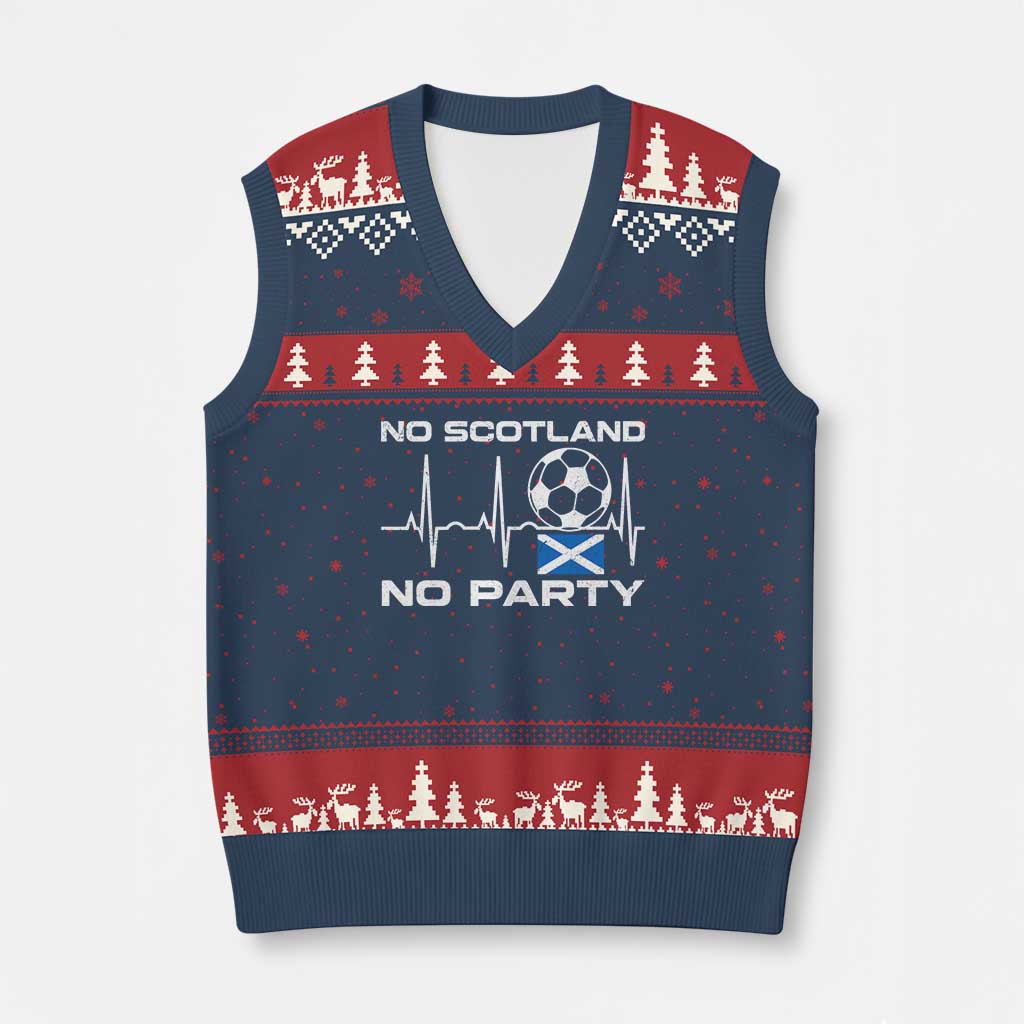 No Scotland No Party V-Neck Knit Sweater Vest Scotland Football Proud Scottish Fan