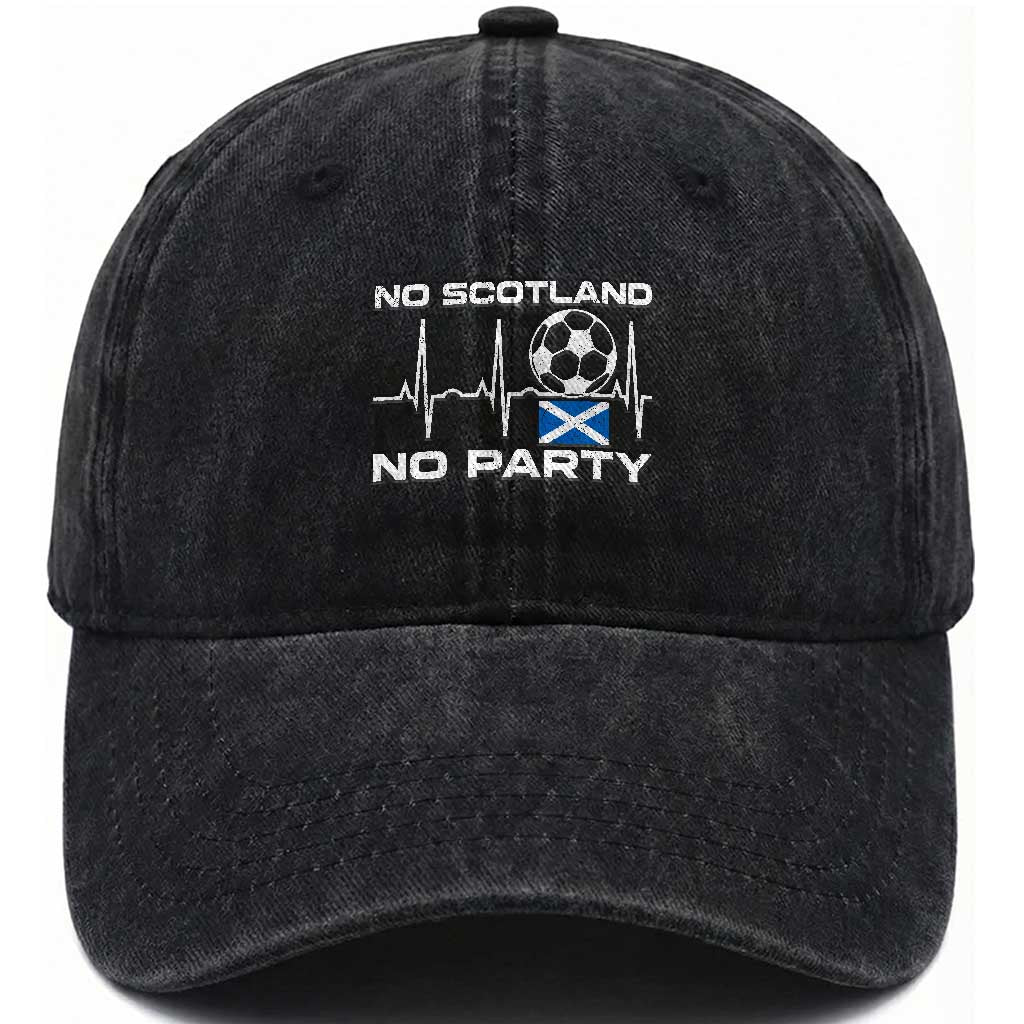 No Scotland No Party Washed Cotton Baseball Cap Scotland Football Proud Scottish Fan