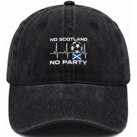 No Scotland No Party Washed Cotton Baseball Cap Scotland Football Proud Scottish Fan