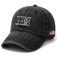 No Scotland No Party Washed Cotton Baseball Cap Scotland Football Proud Scottish Fan