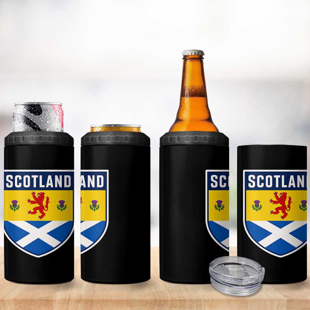Scottish Rampant Lion Scotland Coat of Arms National Pride 4 in 1 Can Cooler Tumbler