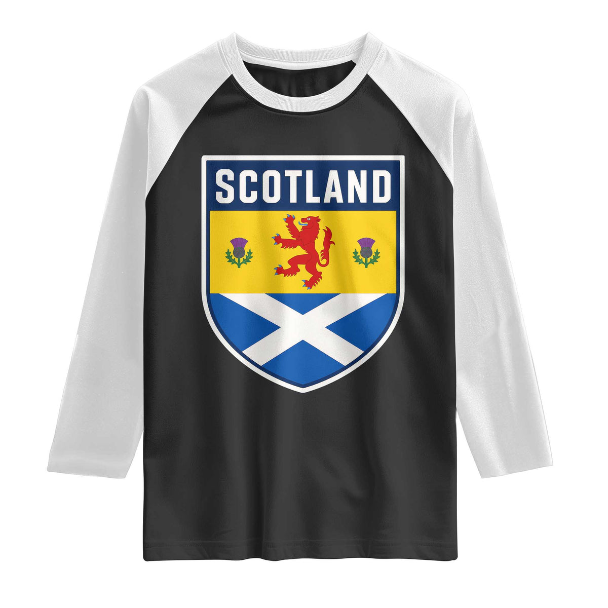 Scottish Rampant Lion Scotland Coat of Arms National Pride Raglan Shirt