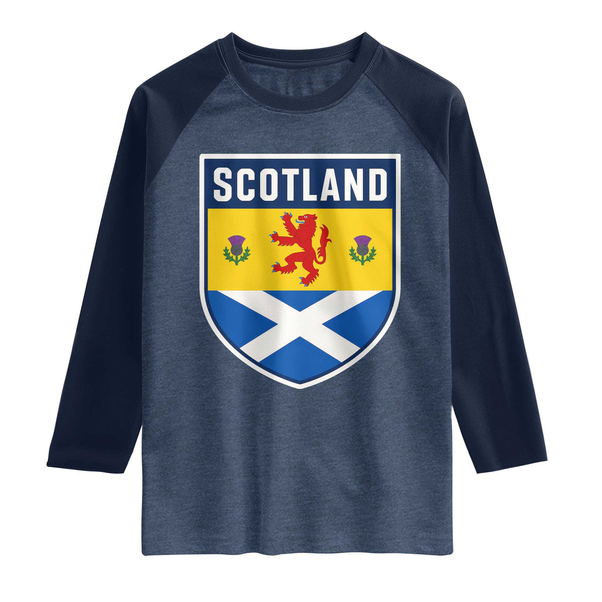 Scottish Rampant Lion Scotland Coat of Arms National Pride Raglan Shirt