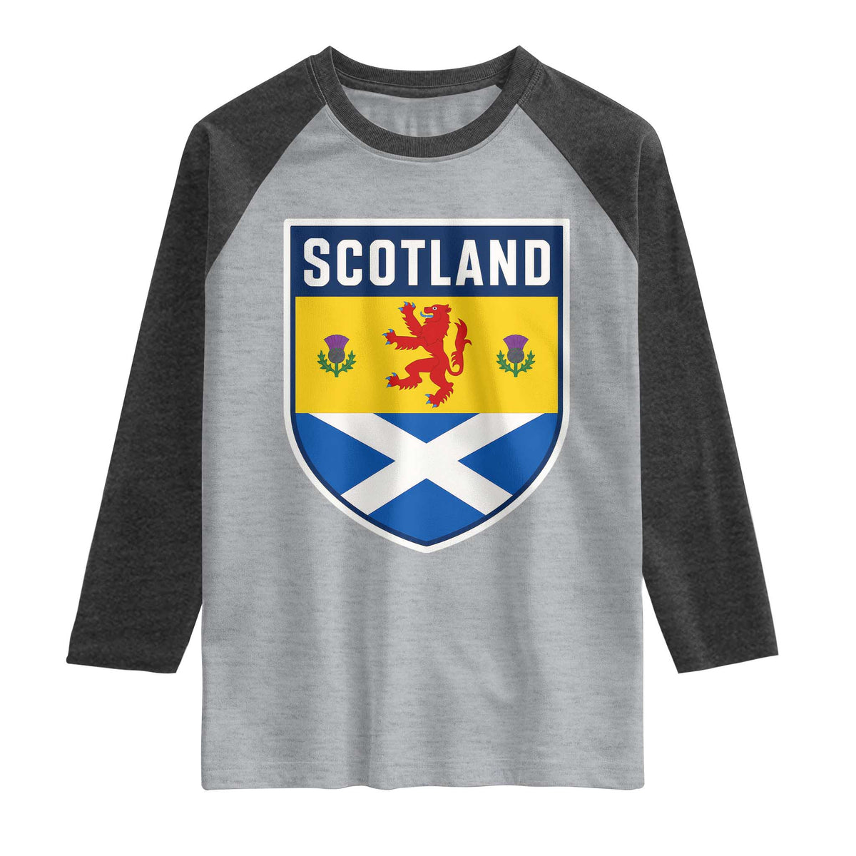 Scottish Rampant Lion Scotland Coat of Arms National Pride Raglan Shirt