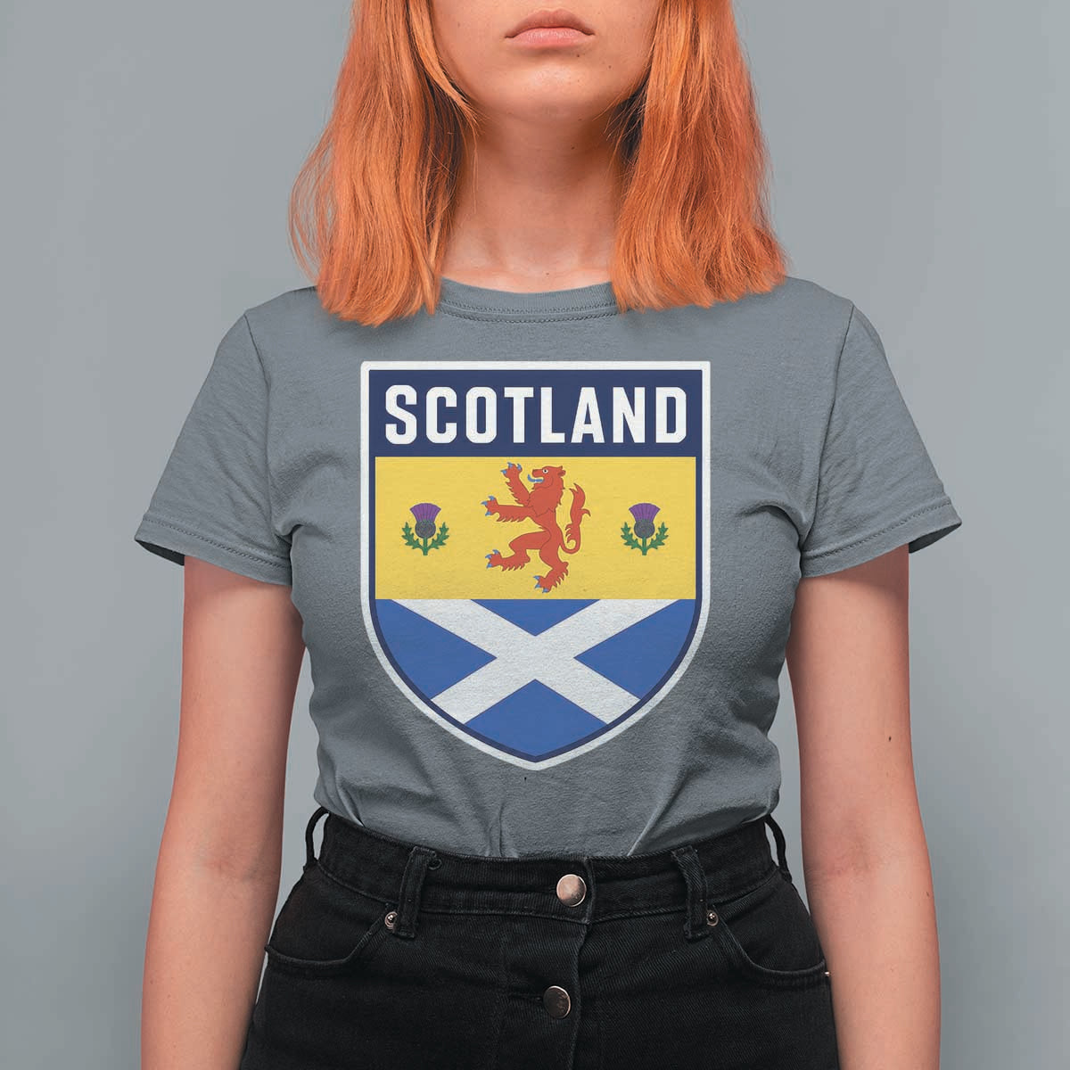 Scottish Rampant Lion Scotland Coat of Arms National Pride T Shirt For Women