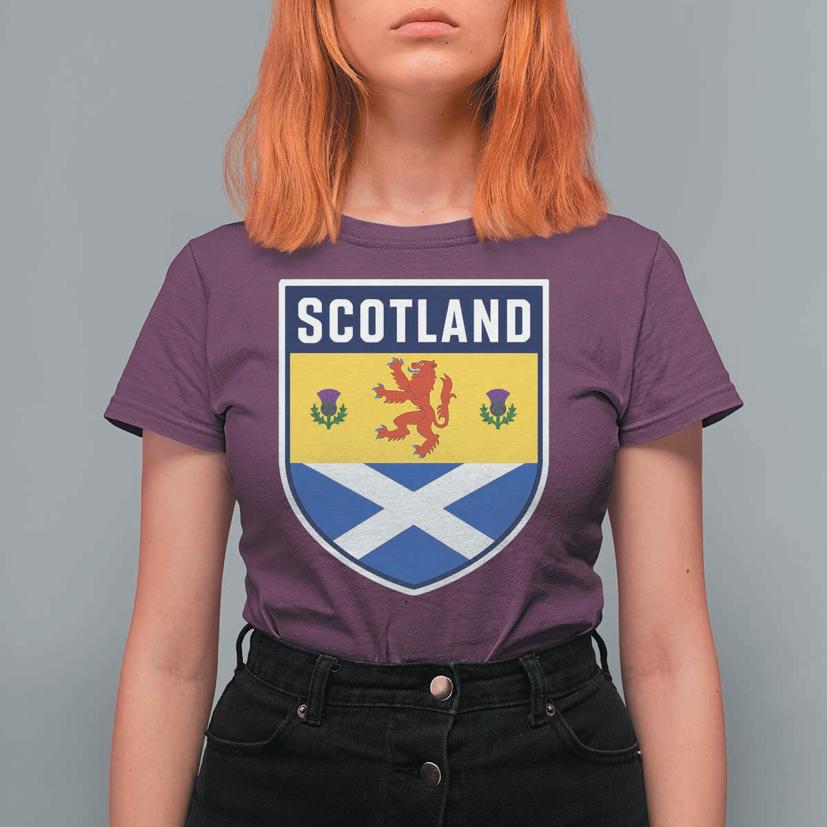 Scottish Rampant Lion Scotland Coat of Arms National Pride T Shirt For Women